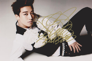 『冲冠』韩国明星BIGBANG李胜贤李升炫 胜利亲笔签名照无仿无印刷
