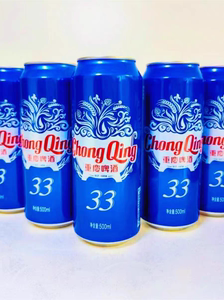 重庆啤酒33系列 蓝罐装吃火锅喝重庆山城啤酒500ml*12瓶 整件包邮