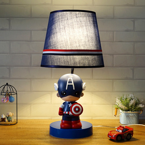 美国队长卡通台灯儿童房男孩卧室灯个性创意美式房间床头台灯灯具