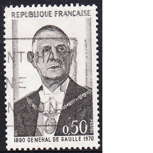 法国信销邮票 1971年 戴高乐将军 4-4：共和国总统