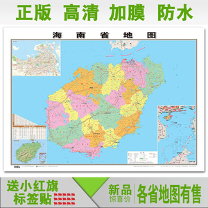 海南省地图行政图2024新版海南地图挂图贴图含交通三沙市南海诸岛