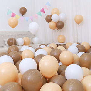 10寸奶油色奶茶色加厚圆形乳胶气球ins店铺儿童生日装饰布置汽球