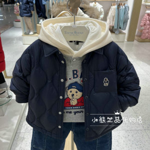 TeenieWeenieKids小熊童装正品 24春男翻领轻薄羽绒服TKJD241102K