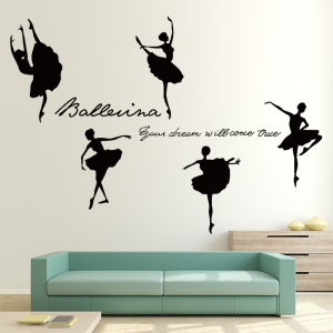 芭蕾舞女孩艺术贴画 幼儿园舞蹈教室练功房培训室装饰背景墙贴纸