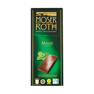 奥乐齐MOSER ROTH薄荷味黑巧克力爽口不腻巧克力德国进口125g