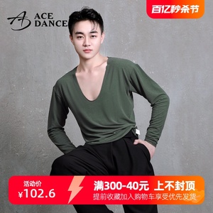 ACEdance瑰意成人男拉丁舞秋冬极简大圆领短袖长袖上衣练功SY185