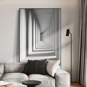 现代轻奢客厅装饰画空间延伸沙发背景墙挂画高级感抽象玄关大壁画