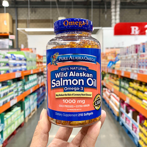 美国代购 Pure Alaska Omega-3阿拉斯加纯净野生三文鱼油 210粒