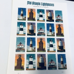 美国2021邮票-大西洋中部延安灯塔 小全张
