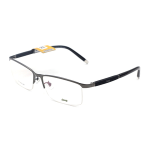 正品Jeep吉普眼镜架男纯钛半框商务眼镜框可配近视 普通脸型T8176