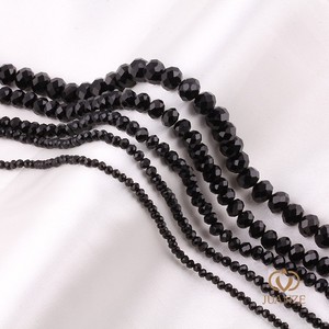 黑色水晶珠子扁珠车轮珠人造散珠diy手项链材料饰品配件手工串珠