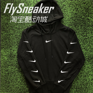 正品Nike耐克秋冬新款女子小勾Logo串标连帽套头衫卫衣CD9032-010