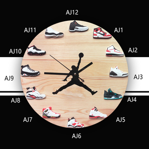 AJ球鞋挂钟模型时钟篮球创意飞人钟表现代简约球迷男朋友礼物DIY
