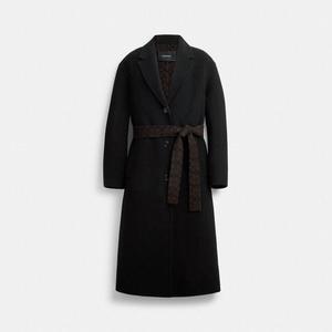 蔻驰COACH Double Faced Coat 女式长款大衣时尚气质双面羊毛外套