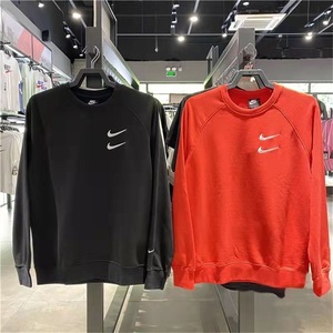 Nike耐克卫衣男女春秋宽松经典小勾圆领上衣保暖套头衫CJ4872