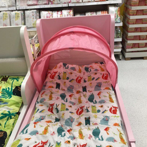 IKEA济南宜家国内代购素福特儿童床帷帐粉红色宝宝床帐篷遮阳婴儿