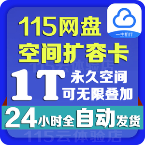 【1TB官方激活码】115网盘空间卡 115扩容 1TB永久容量 自动发货