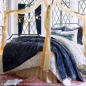 哈利波特床品「霍格沃茨的迷人月色」高支纯棉被套床单枕套四件套