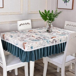 田园茶几套罩槕布长方形餐桌桌布zhuobu墨绿色台布客厅家用书桌套