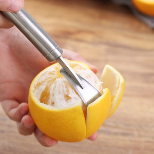 开橙器304不锈钢柚子剥皮器橙子扒皮器剥柚子皮小刀橘子去皮工具