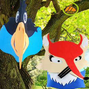狐狸和乌鸦故事道具表演头饰帽儿童动物面具幼儿园运动会演出头套