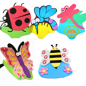 飞行动物昆虫头饰蚊子小蜻蜓蝴蝶帽子蜜蜂头套儿童幼儿园表演道具
