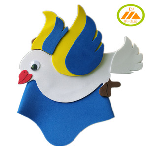 白鸽头饰和平鸽子动物头套面具儿童幼儿园运动会表演帽子演出道具