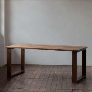 北欧实木餐桌长方形原木大板桌办公桌胡桃木长桌简约现代定做单桌