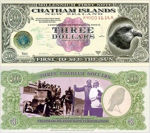 【黄金标签】全新UNC查塔姆群岛2000年版3Dollars塑料钞