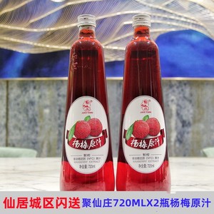 16年直销 2瓶装聚仙庄杨梅汁鲜榨杨梅原汁纯果蔬孕妇儿童果汁饮料