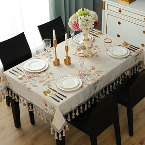欧式桌布高端奢华高贵餐桌布长方形座布办公桌布高级感粉色台布