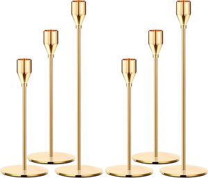 创意跨境婚庆铁艺电镀金色三件套烛台家居西餐厅酒吧餐桌装饰摆件