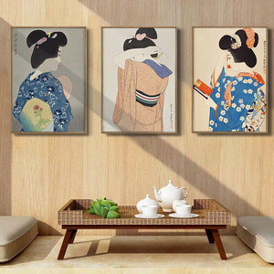 日本仕女图挂画艺妓酒店装饰画日式餐厅玄关挂画民宿卧室床头壁画