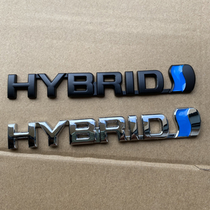 汽车混合动力HYBRID英文字母车标志贴通用个性改装金属车标尾标贴