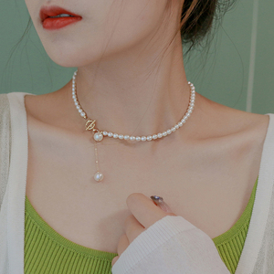 2023新款天然淡水珍珠项链女夏苏州珍珠颈链轻奢小众设计高级感
