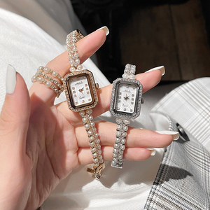 珍珠小表盘迷你手链手表女高级感2024年新款时尚潮流小巧精致小香