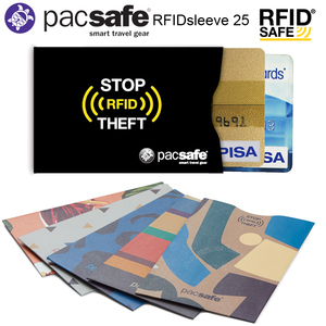 PACSAFE旅行安全防盗刷屏蔽保护防消磁RFID银行卡信用卡套护照套