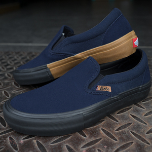 VANS范斯滑板鞋PRO懒人鞋一脚蹬slip on蓝色耐磨舒适个性1985滑板