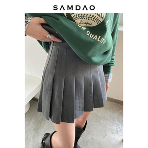 SAMDAO 高质感百褶裙带安全裤防走光a字裙高腰梨形显瘦小个子半裙
