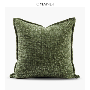 『山涧』墨绿色复古侘叙风轻奢北欧美式抱枕床头意式靠包样板房