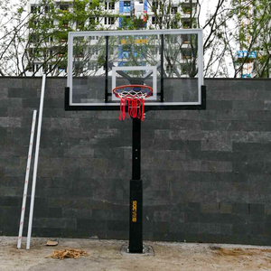 室外蓝球架家用标准成人可升降篮球框固地式方管户外地埋式篮球架