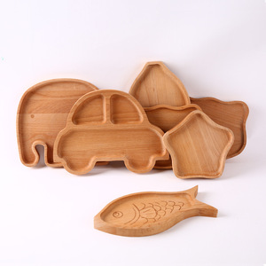 榉木 儿童餐具工艺品 实木托盘 儿童餐盘 木质托盘 面包点心盘子