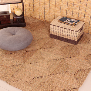 包邮地毯客厅卧室茶几阳台床边地毯可定制榻榻米垫田园草编环保垫