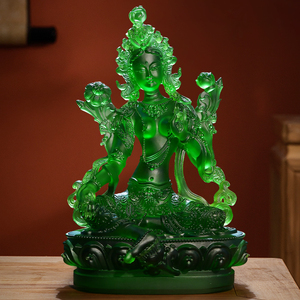 琉璃绿度母佛像摆件佛堂客厅居家供奉藏传密宗观世音菩萨礼佛用品