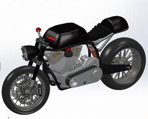 摩托车模型带发动机各个零部件摩托车solidworks模型图纸案例70