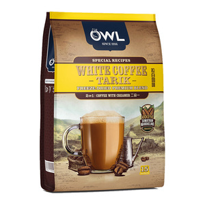 马来西亚进口 OWL猫头鹰拉白咖啡 无糖二合一速溶咖啡粉15袋375g