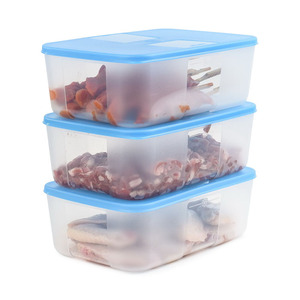 特百惠1.7L冰鲜冷冻保鲜盒 长方形冰箱饺子馄饨食物收纳盒