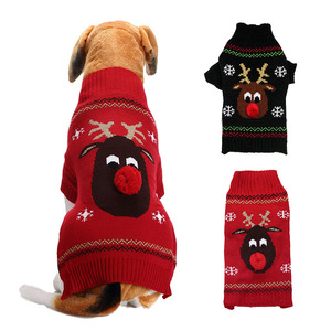 圣诞宠物衣服红鼻小鹿毛衣贵宾泰迪小型中大型犬猫咪巴哥法斗金毛