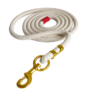 纯棉牵马绳直径14到15毫米黄铜大钩子及绳夹子宠物拉马绳绳尾包边