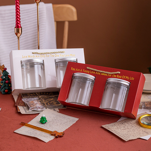 圣诞节手提盒子雪花酥曲奇烘焙高档透明饼干罐子牛轧糖包装礼品盒